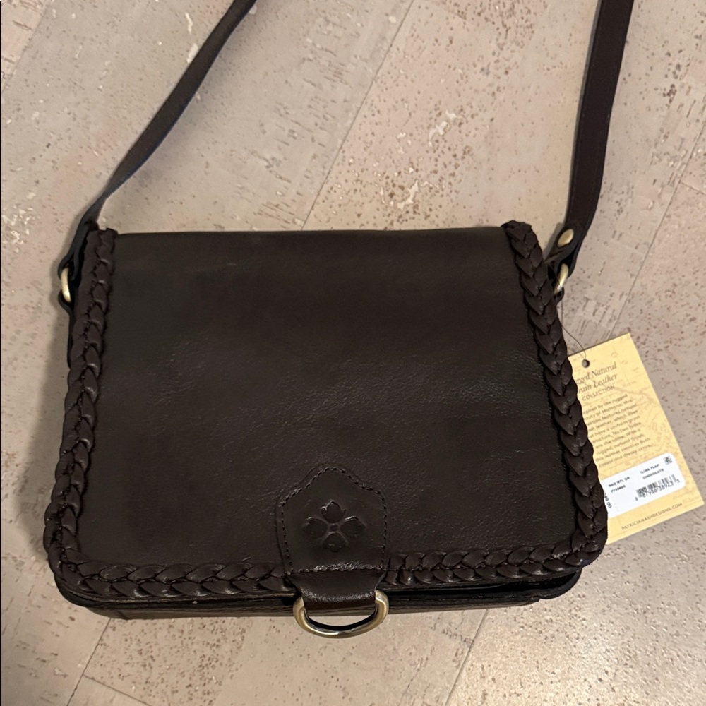 Patricia Nash Ilina Flap Chocolate Leather Crossbody Bag
